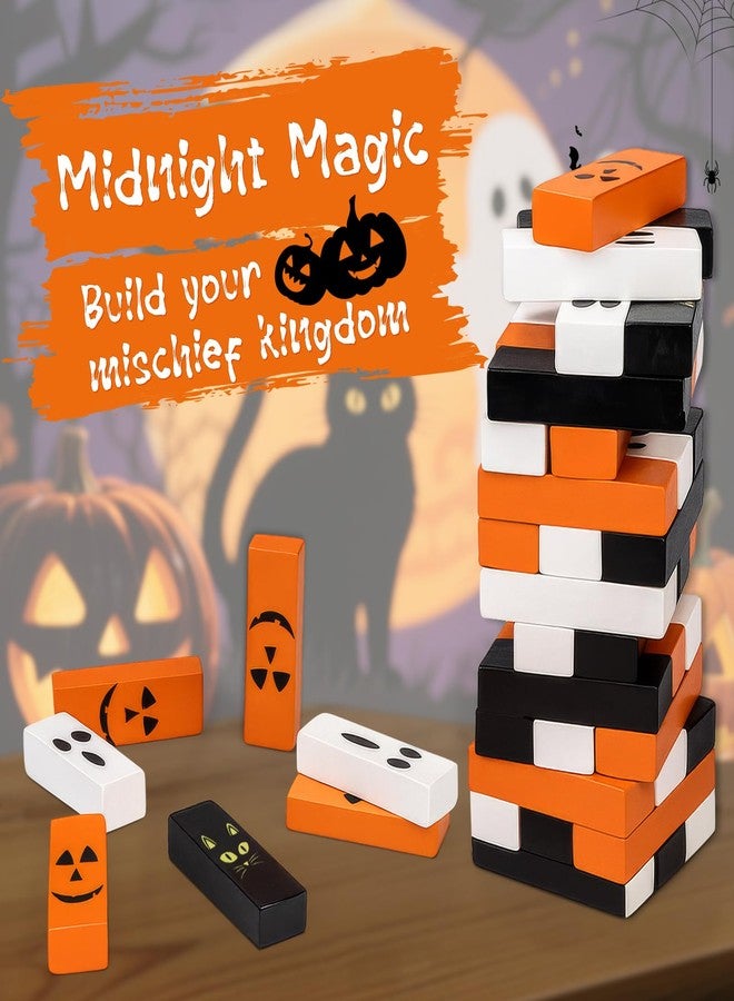 YIBOBO Halloween Wooden Block Stacking Game, Precision Stacking Challenge and Hand-Eye Coordination Challenge Toys,Suitable for Halloween Parties or Events, for Adults and Kids Aged 3+ (Halloween) - Image 4